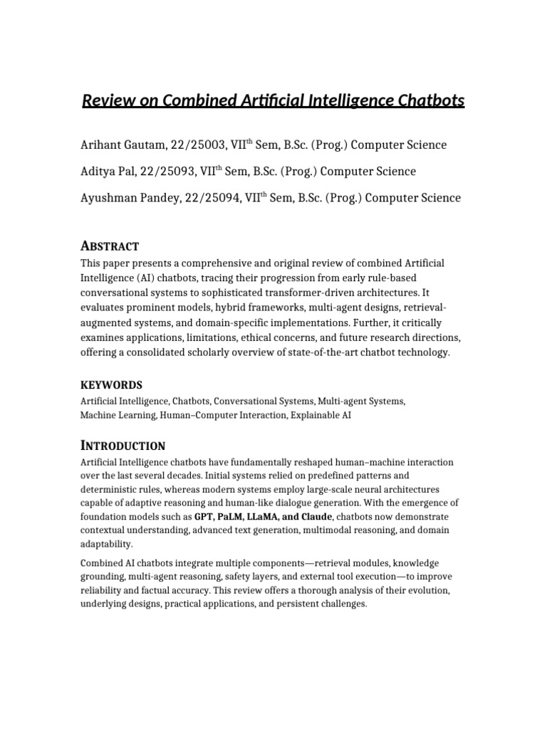 Review of Combined AI Chatbots | PDF | Artificial Intelligence ...
