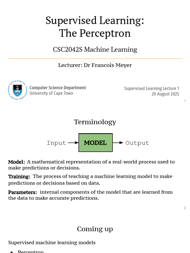 Understanding the Perceptron Model | PDF | Statistical Classification ...