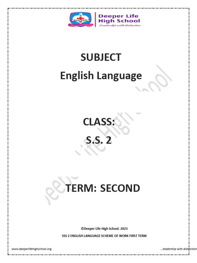 SSS 2 English Language Scheme: Term 2 | PDF | English Language | Clause