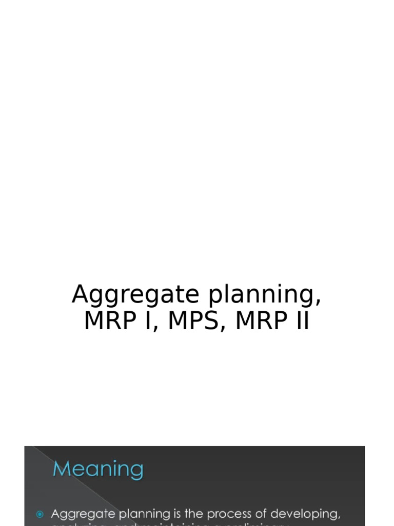Aggregate Planning and MRP Overview | PDF | Inventory | Economies