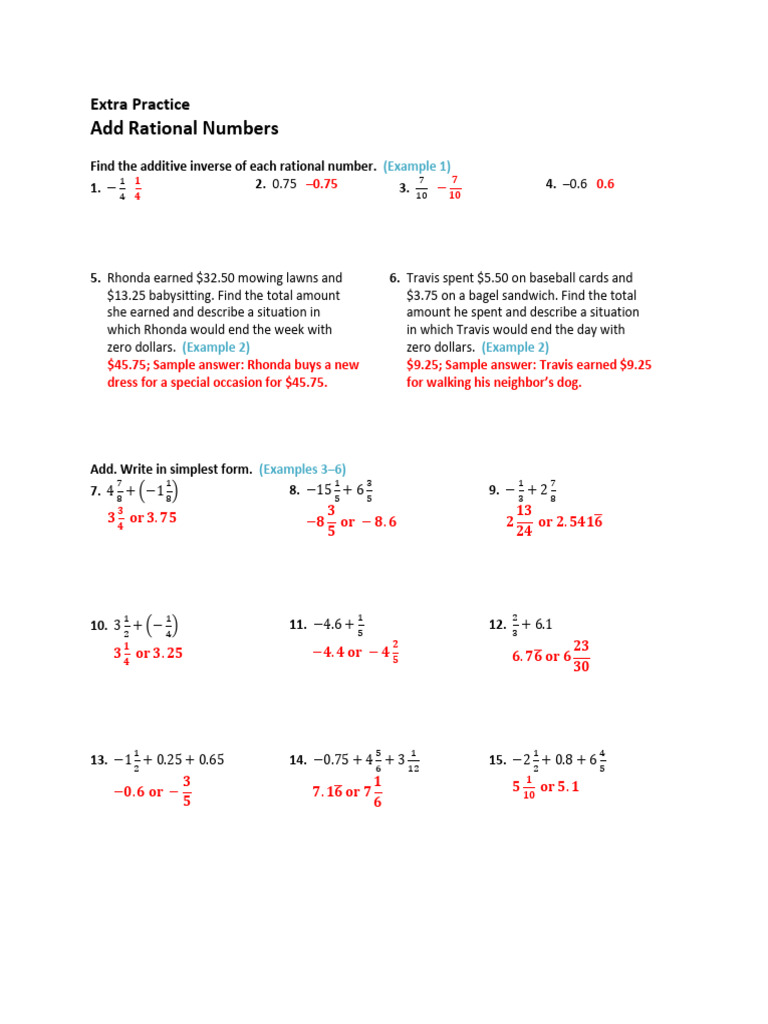 Adding Rational Numbers Practice | PDF | Chess Theory | Chess