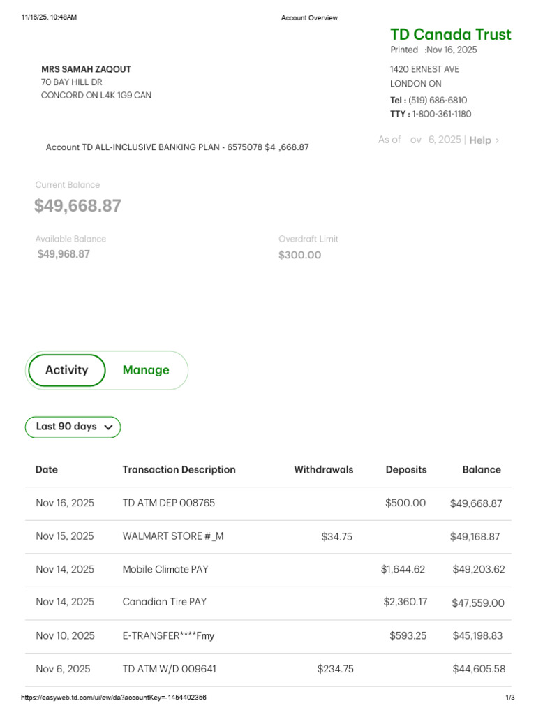 Account Overview Completed 3 Pages | PDF | Banking Technology | Service ...