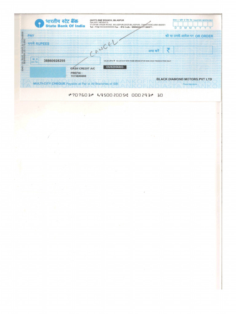 BDM Cancelled Cheque | PDF