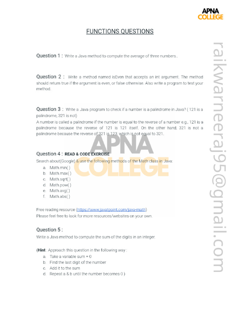 Practice Questions 6 | PDF