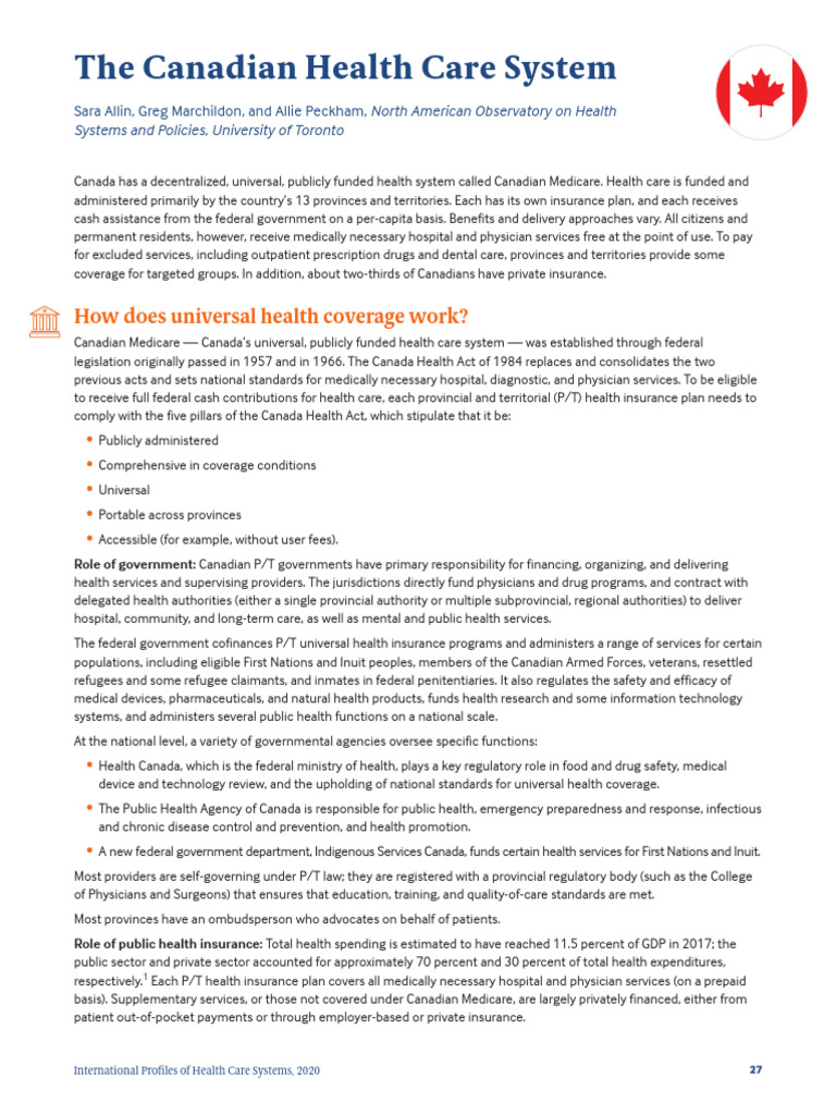Overview of Canada's Health Care System | PDF | General Practitioner ...