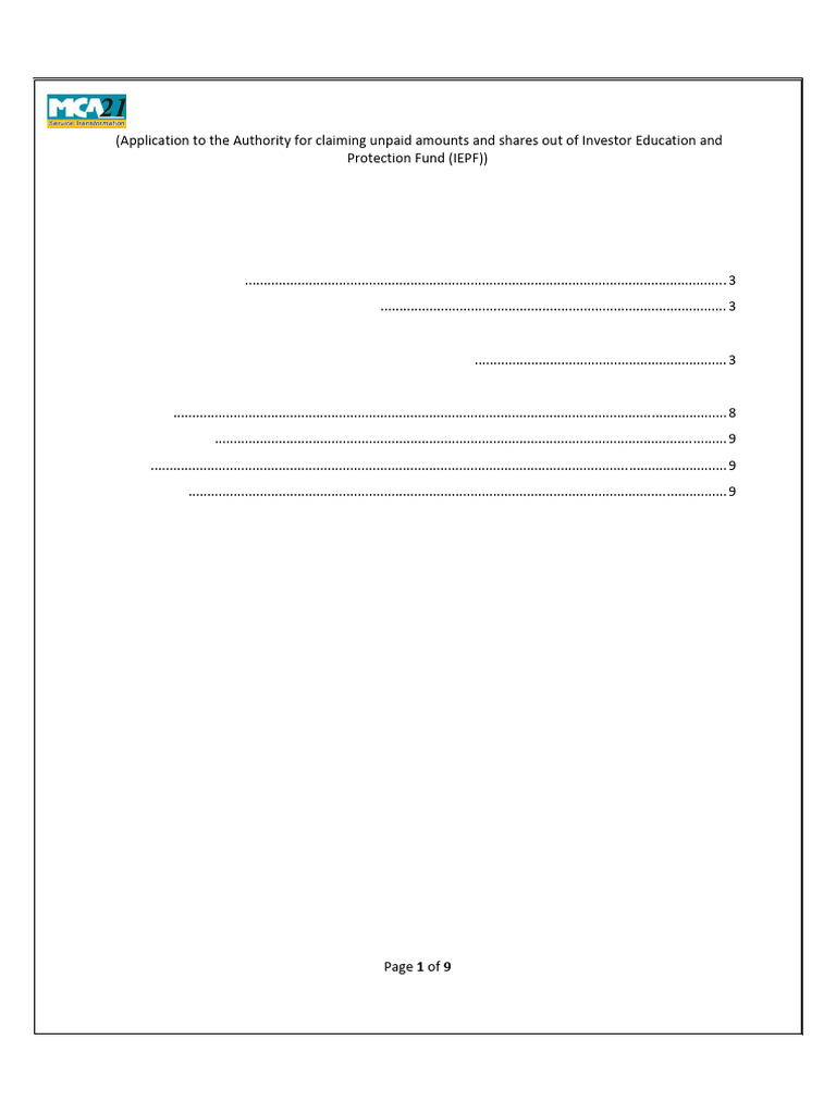 IEPF-5 eForm Filing Instructions | PDF