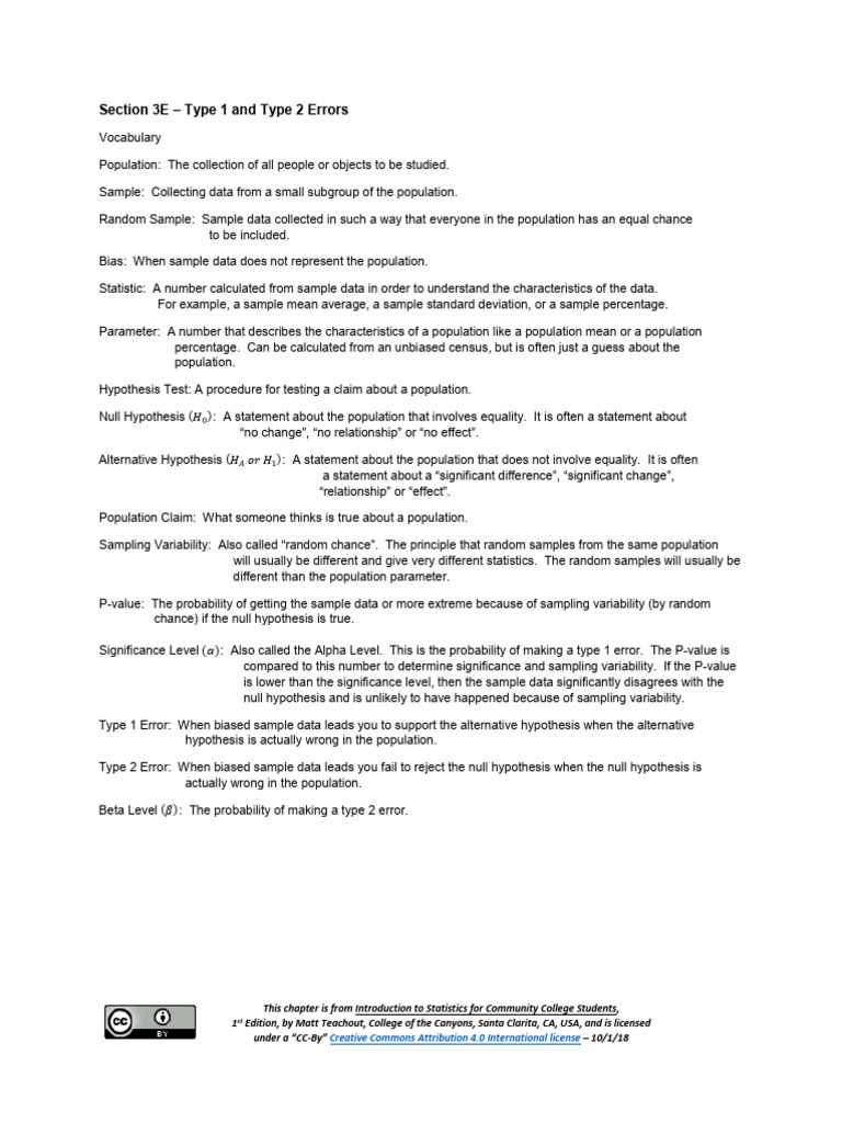 Understanding Type 1 and Type 2 Errors | PDF | Type I And Type Ii ...