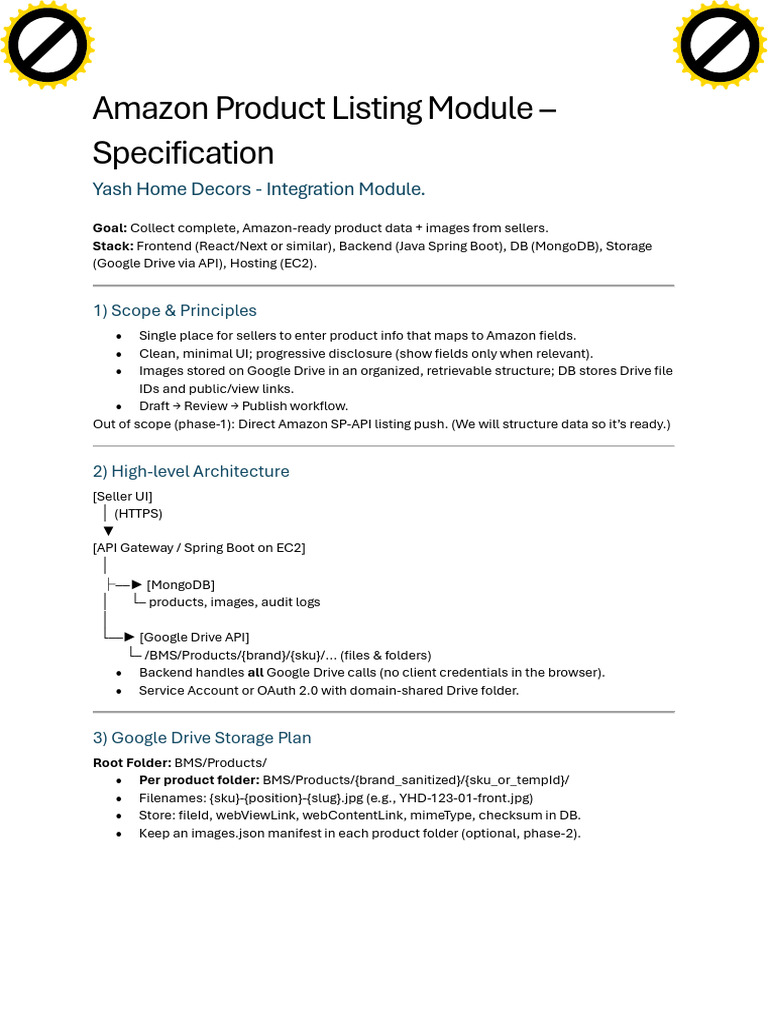 Amazon Product Listing - Dev Document | PDF | Length | Universal ...