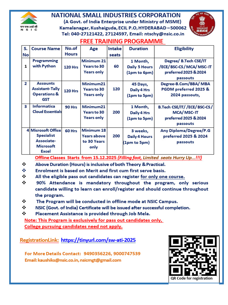 Free Training Programs at NSIC 2025 | PDF | Educational Stages ...