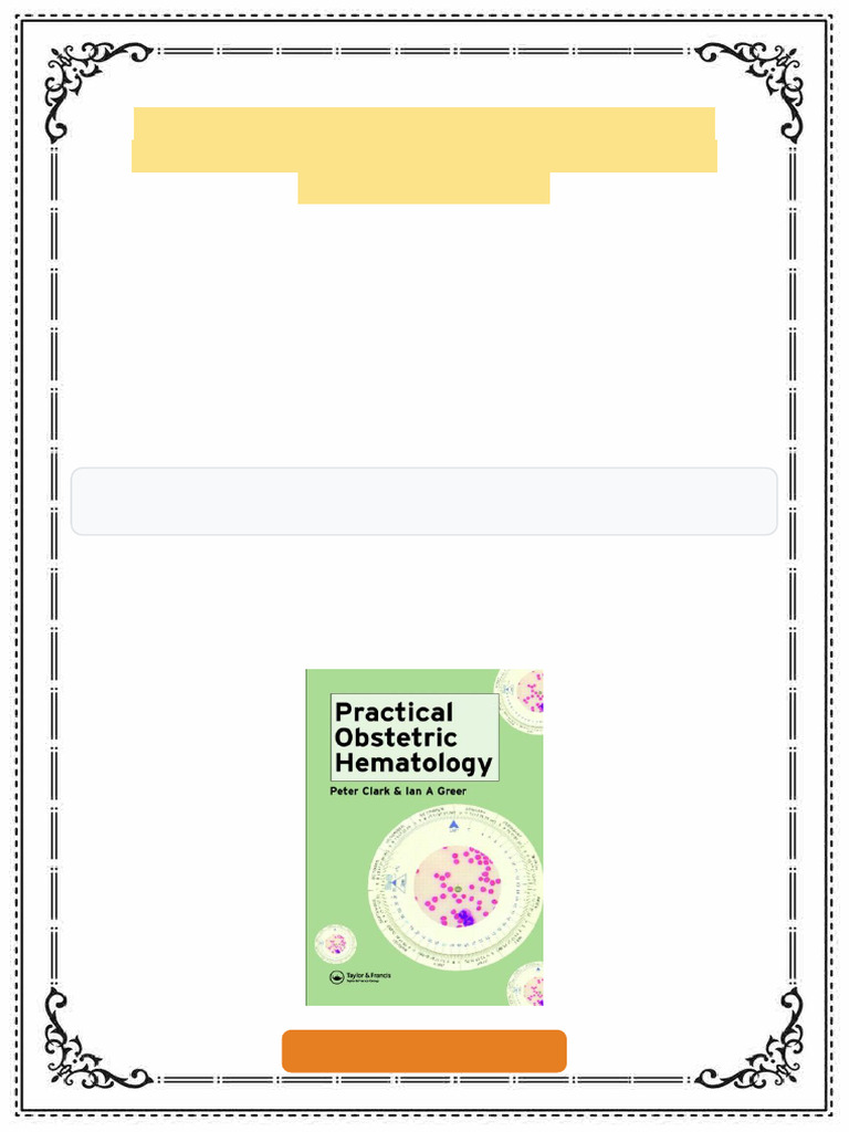 Practical Obstetric Hematology 1st Edition Peter Clark ebook multi ...