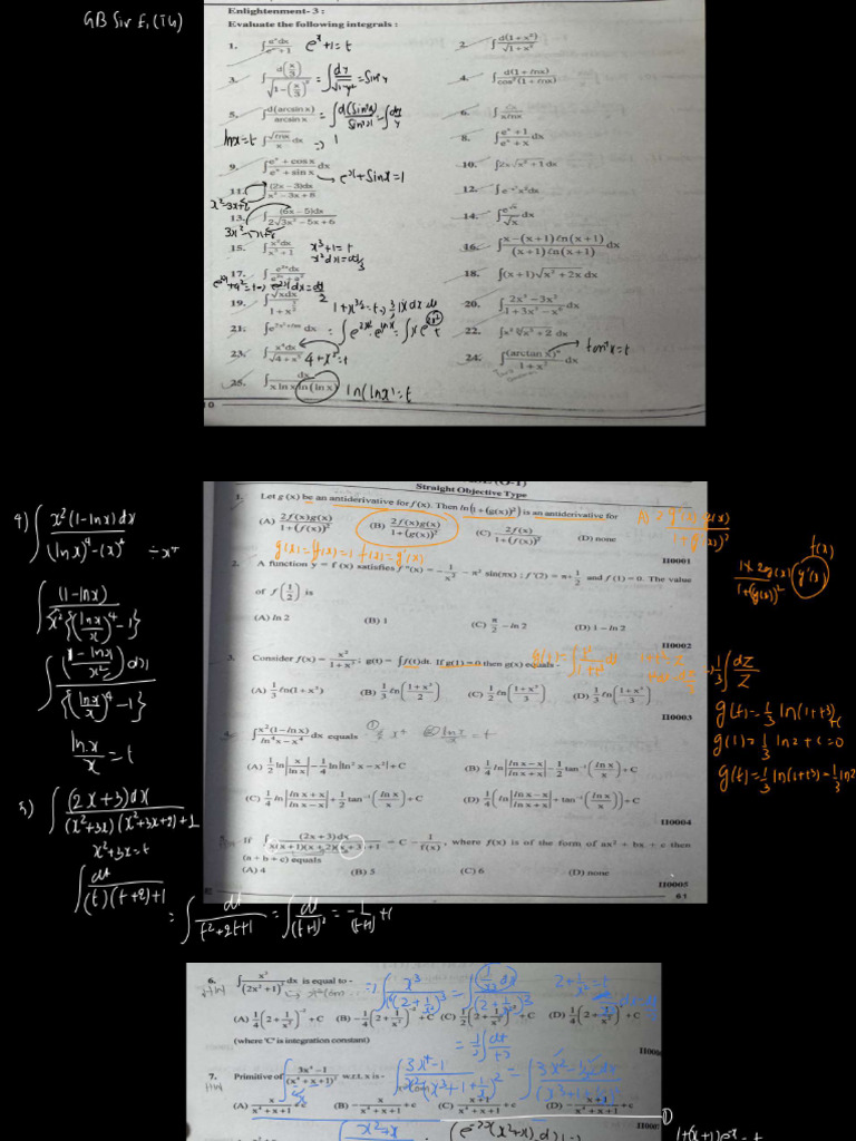 Indefinite Integration - L-07 (Class Notes) - Black Book Sin 2x Based ...