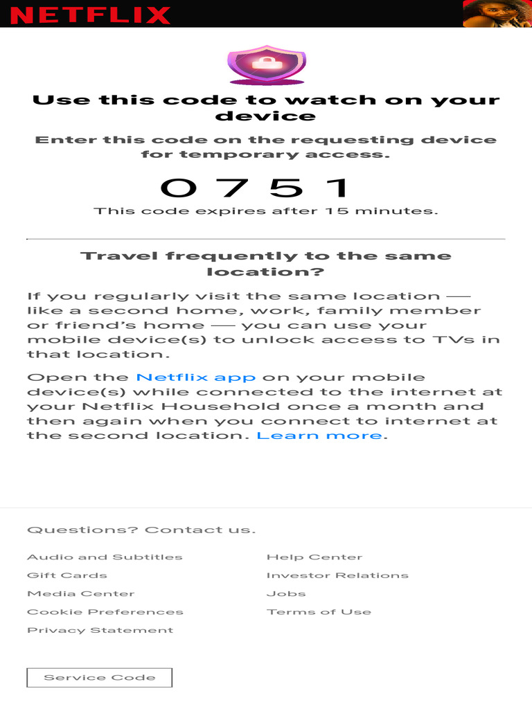 Temporary Access Code for Netflix | PDF