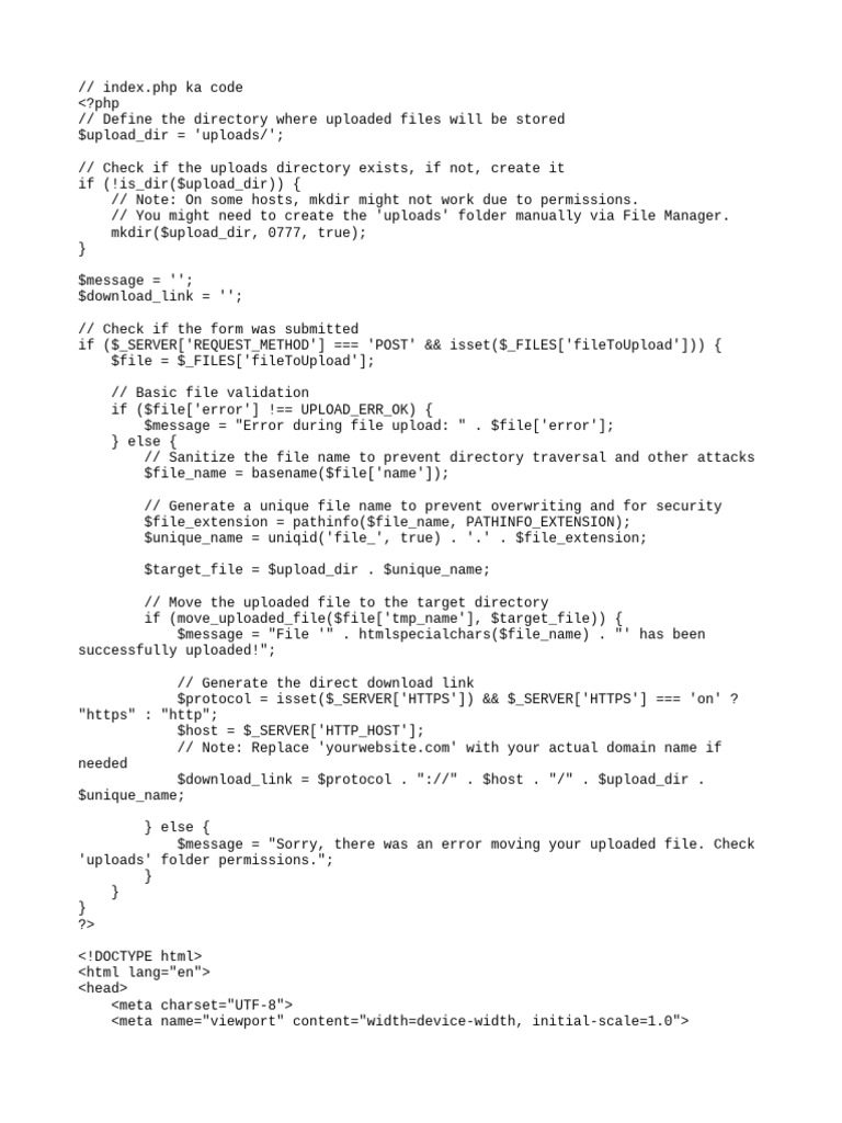 Custom File Upload and Hosting Script | PDF
