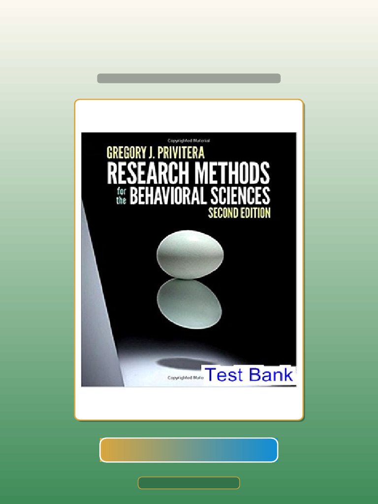Test Bank For Research Methods For The Behavioral Sciences 2nd Edition ...