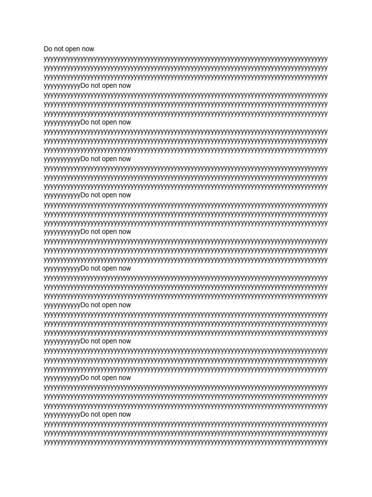 Do Not Open Now | PDF