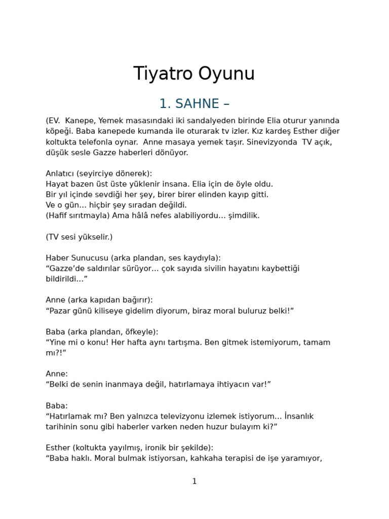 Tiyatro - Oyunu - Docx DİLEK | PDF
