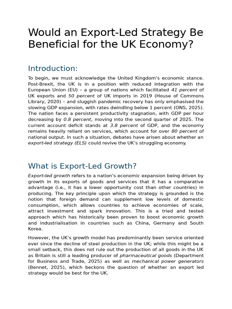 Export Led Growth | PDF | Economic Growth | Exports