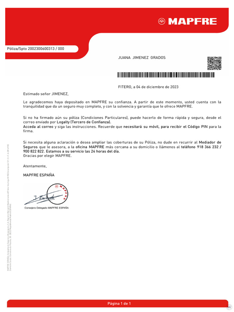 Póliza de Seguro de Automóvil MAPFRE | PDF | Seguro | Póliza de seguros