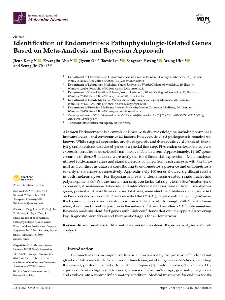 Endometriosis Gene Identification Study | PDF | Biology | Health Sciences