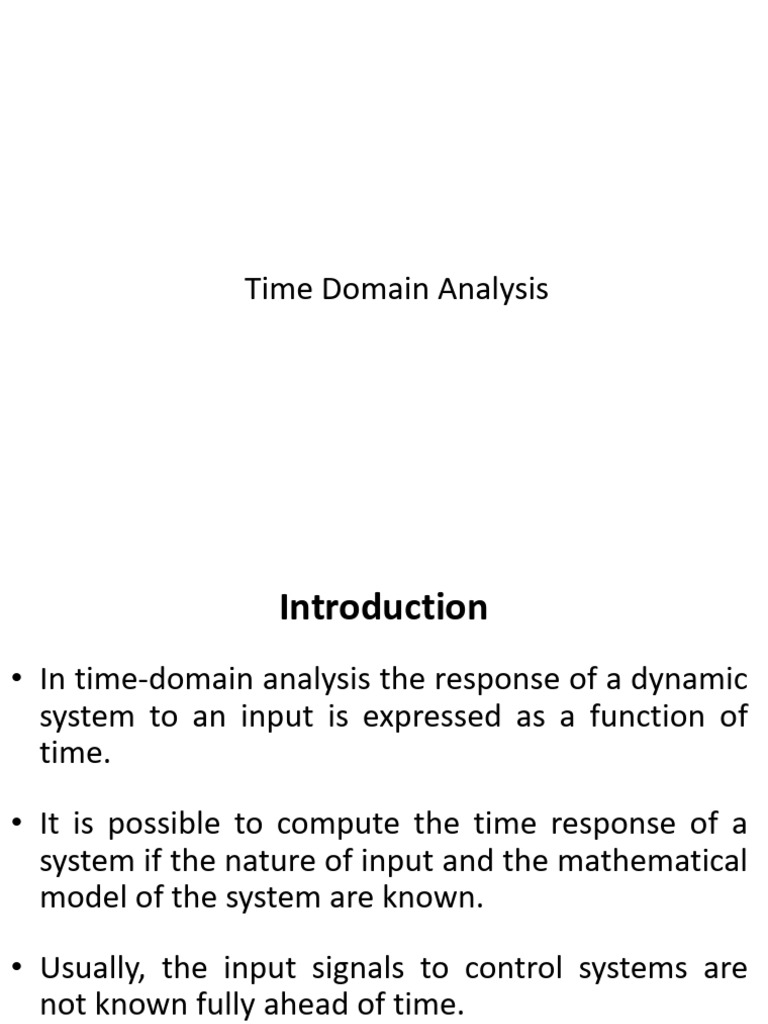Time Domain Analysis of Dynamic Systems | PDF | Damping | Steady State