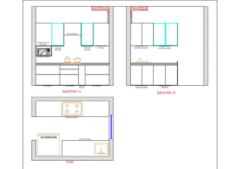 Kitchen Cabinet Design Plans and Elevations | PDF