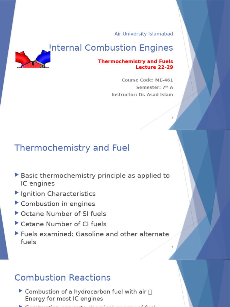 IC Engine Thermochemistry Overview | PDF | Combustion | Stoichiometry