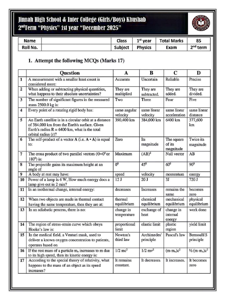 11th Physics | PDF