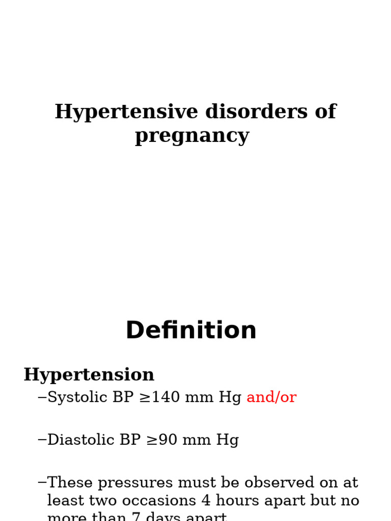 Hypertensive Disorders in Pregnancy Guide | PDF | Hypertension | Blood ...