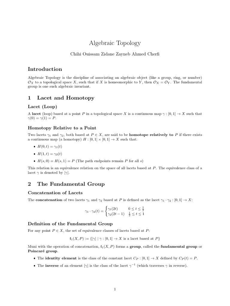 Understanding the Fundamental Group in Algebraic Topology | PDF | Group ...