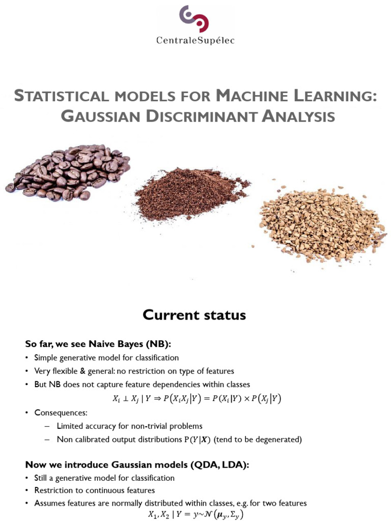 Gaussian Discriminant Analysis Overview | PDF | Multivariate Statistics ...