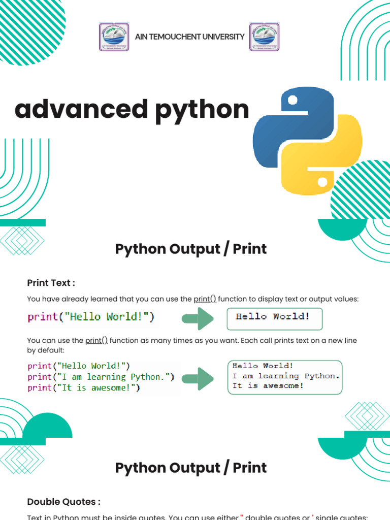 Advanced Python Programming Concepts | PDF | Control Flow | Python ...