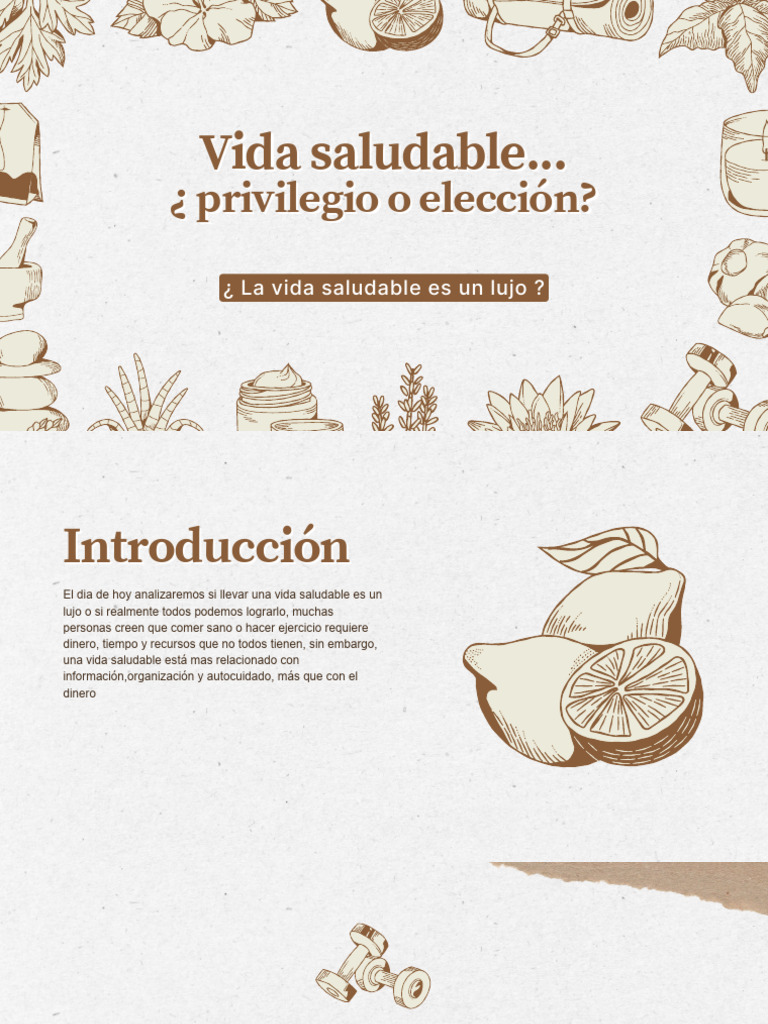 Vida Saludable: ¿Elección o Privilegio? | PDF | Las emociones ...