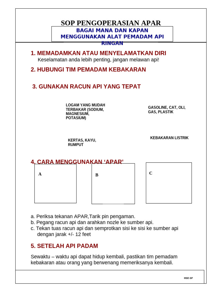 Panduan Penggunaan APAR untuk Pemadaman | PDF