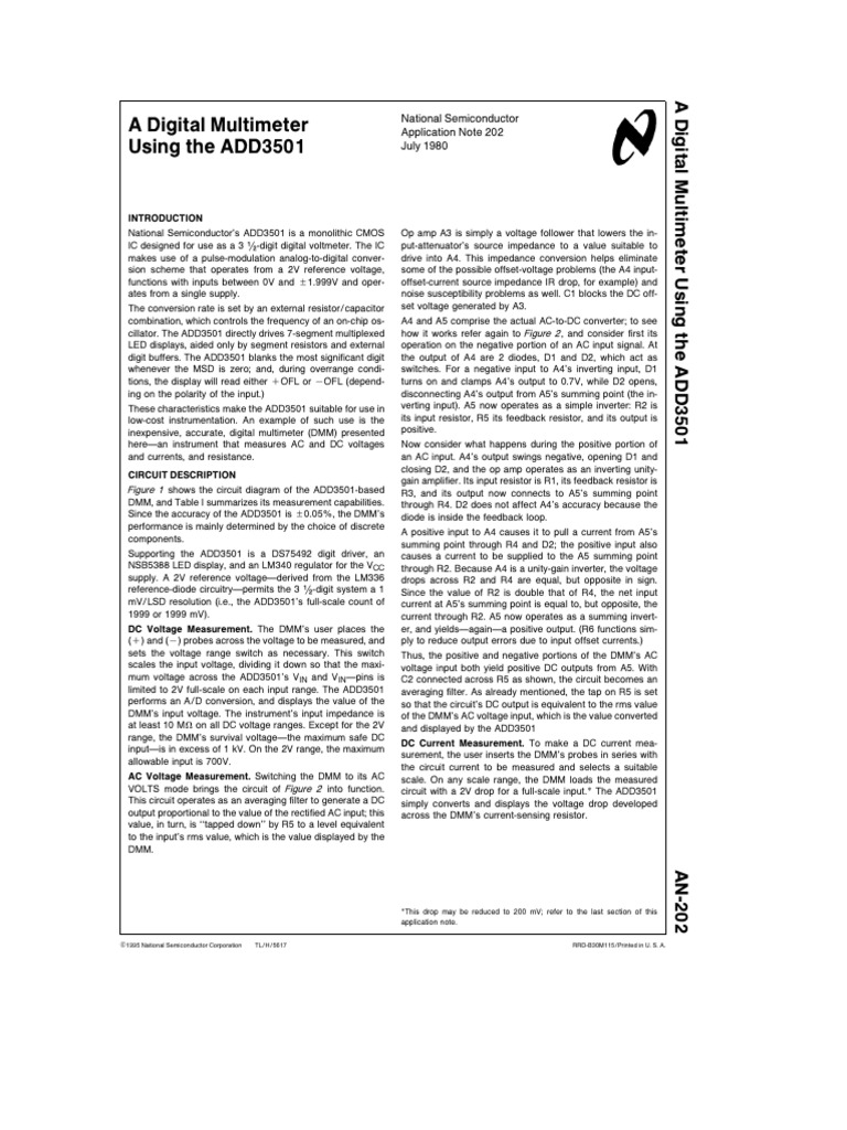 dijital multimeter | PDF | Amplifier | Operational Amplifier