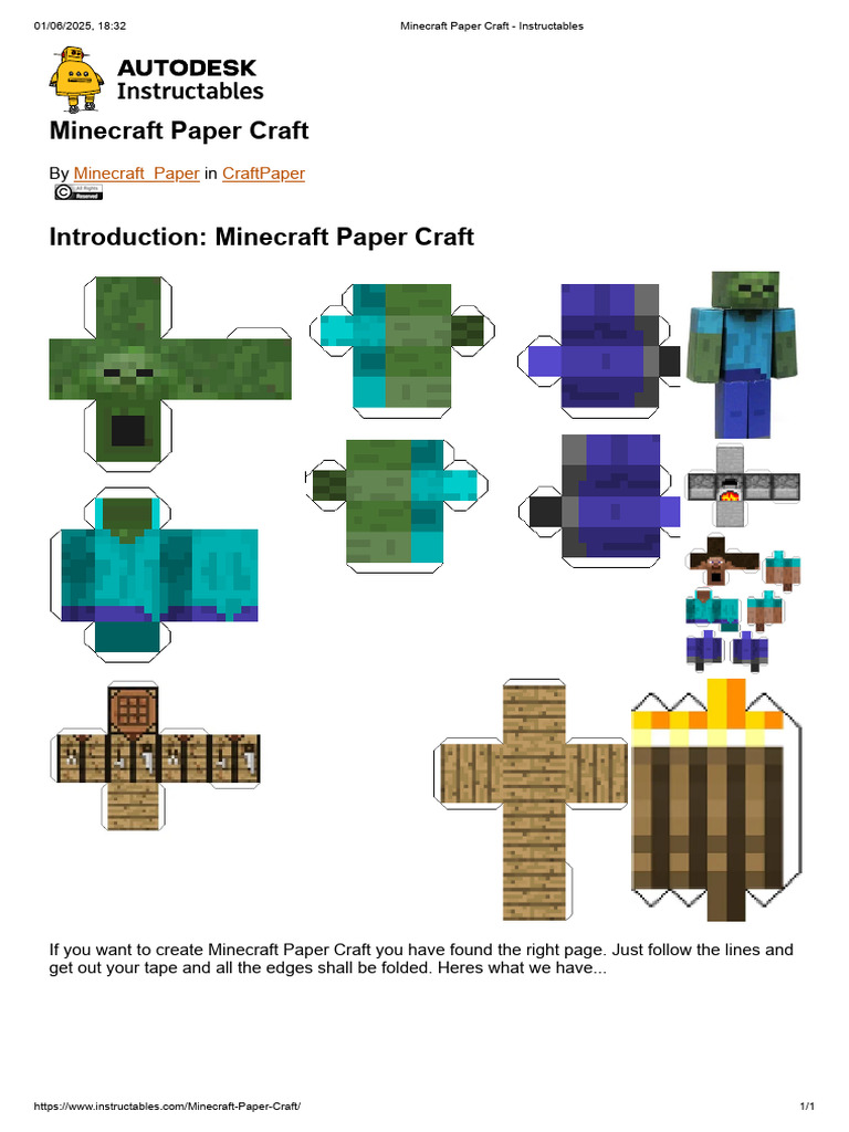 Minecraft Paper Craft Tutorial | PDF