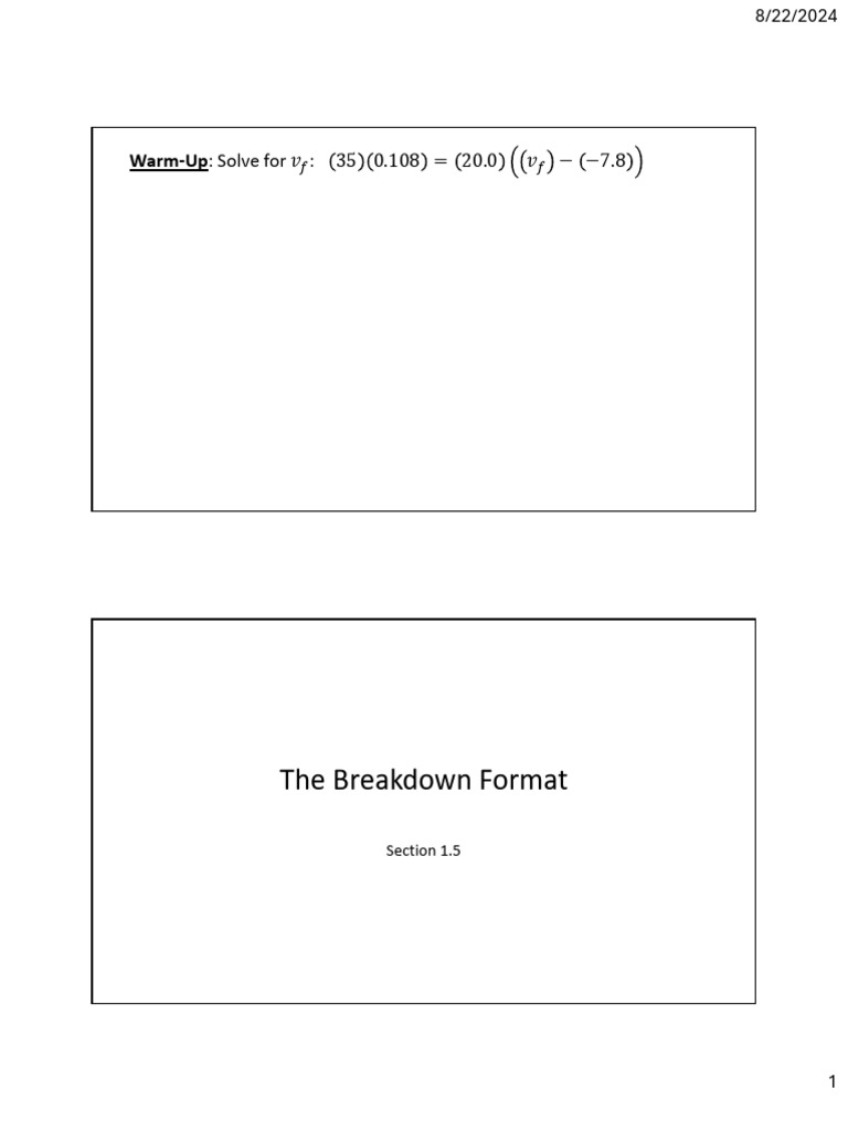 1.5 PowerPoint - The Breakdown Format | PDF | International System Of ...
