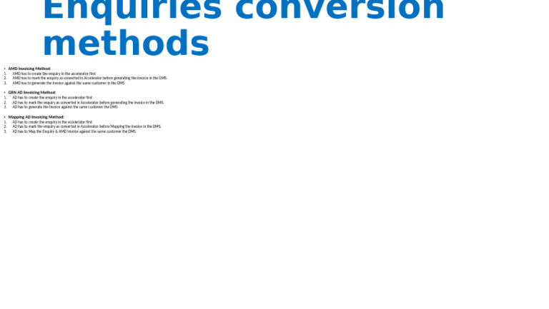 EMS - Enquiries Conversion Methods | PDF