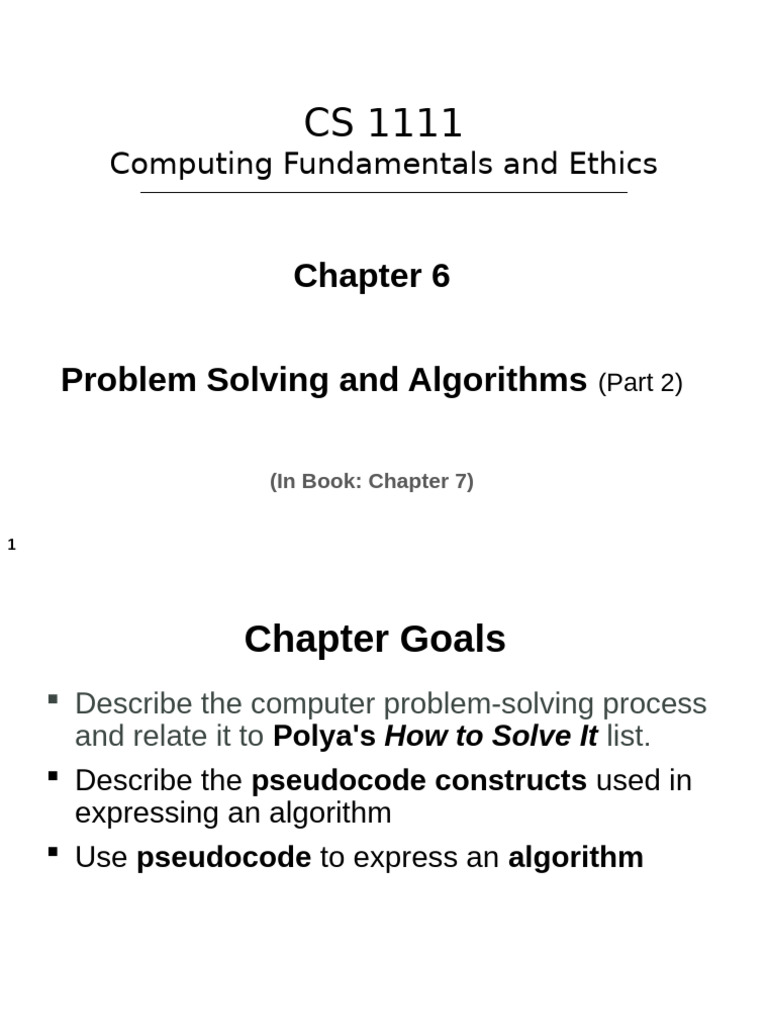 Problem Solving and Algorithms Overview | PDF | Algorithms | Methodology