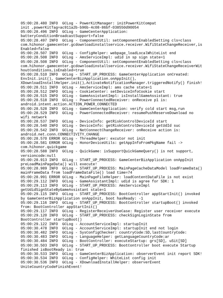 GameCenter Application Startup Log | PDF | Computing | Software