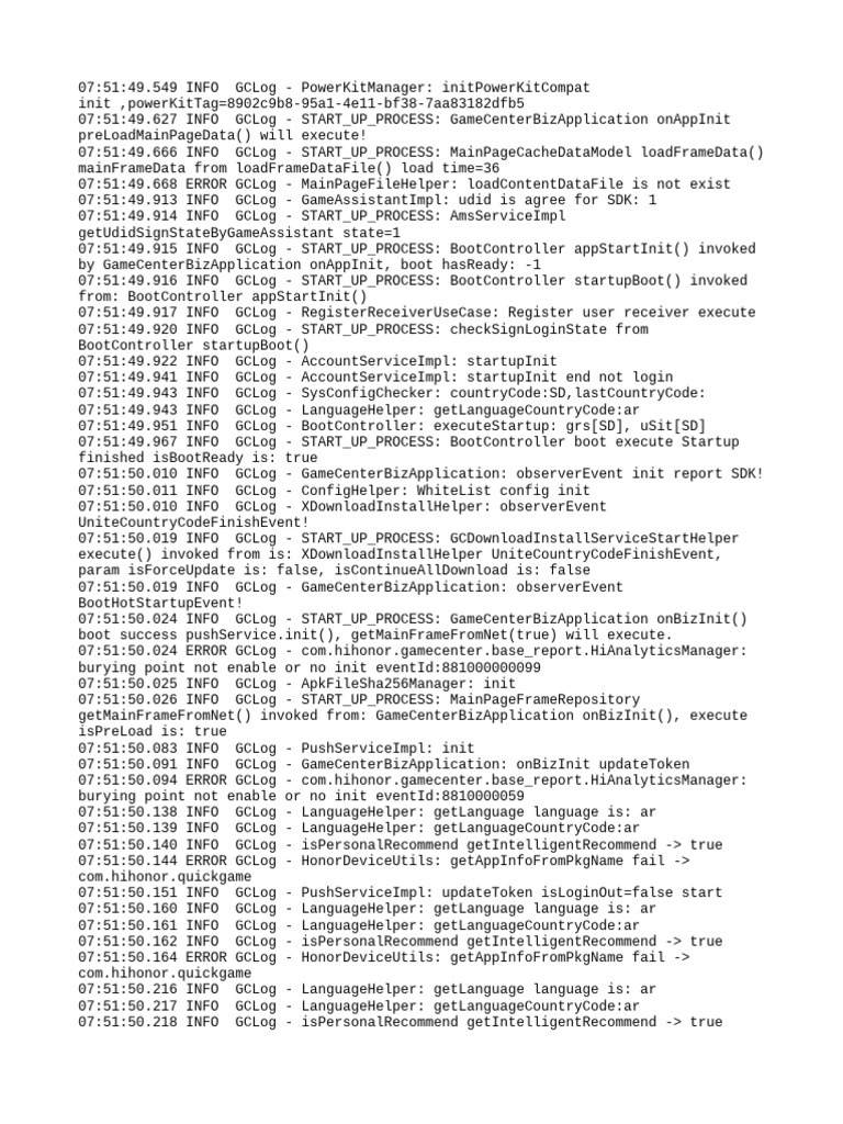 GameCenter Startup Process Log Analysis | PDF | Internet Standards ...