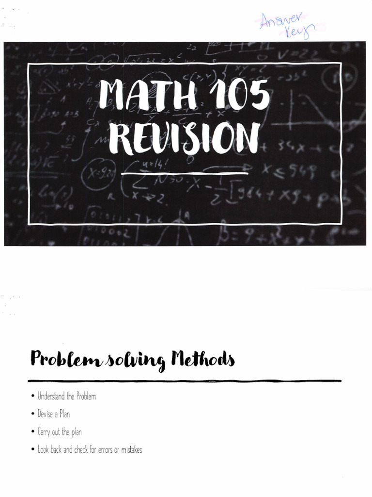 Math Answer Key | PDF