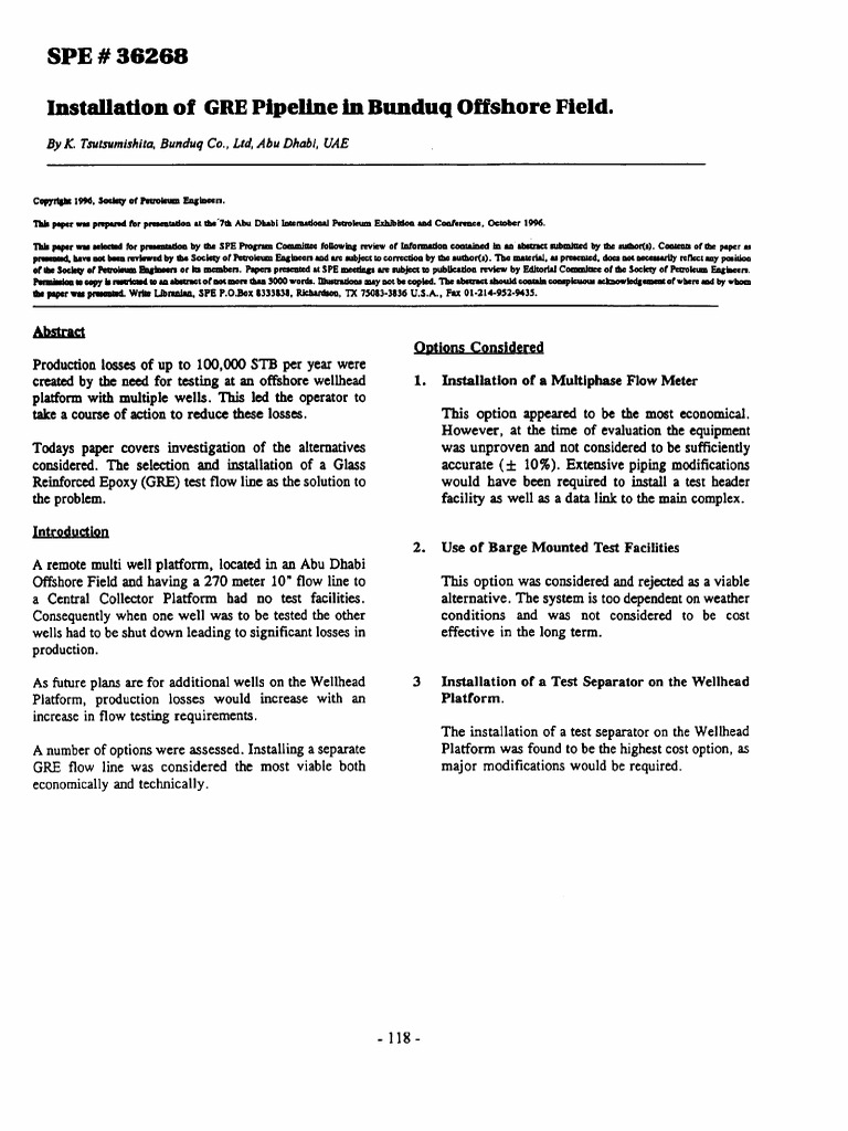 SPE-36268-MS | PDF | Pipe (Fluid Conveyance)
