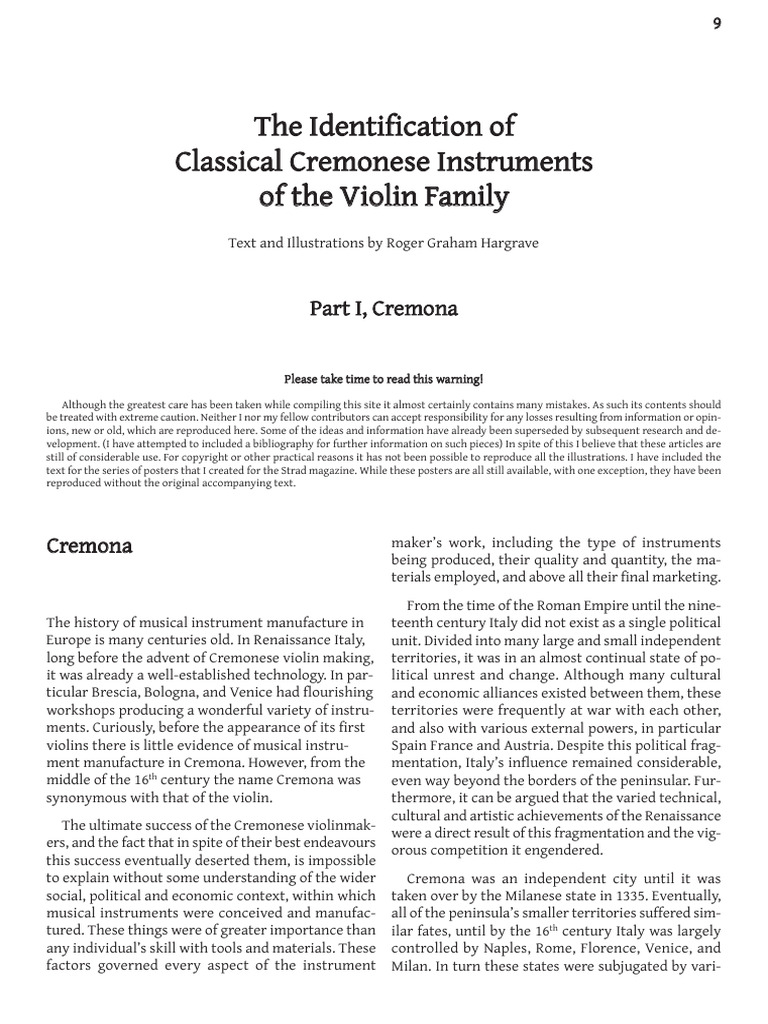 History of Cremona Violin Making | PDF | Humanism | Renaissance
