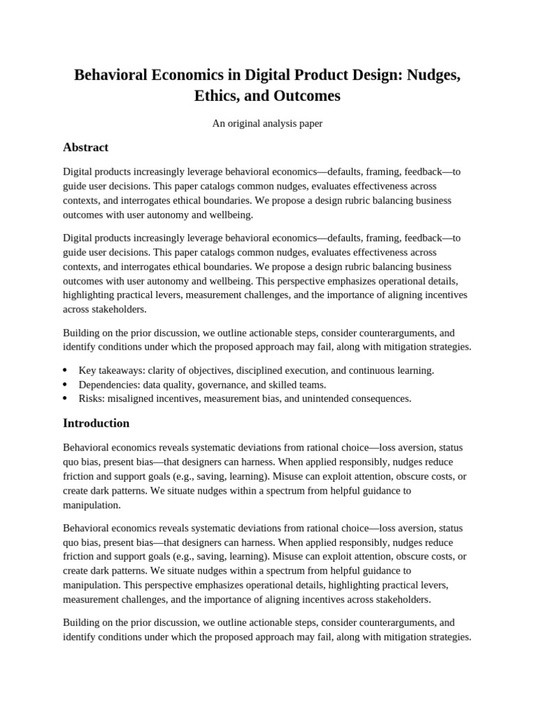 Behavioral Economics in Product Design | PDF | Behavioral Economics ...