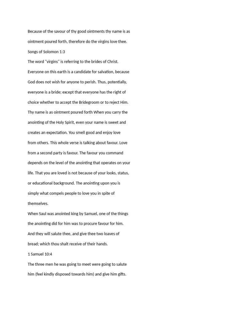 The Power of Anointing and Favor | PDF | Anointing | God