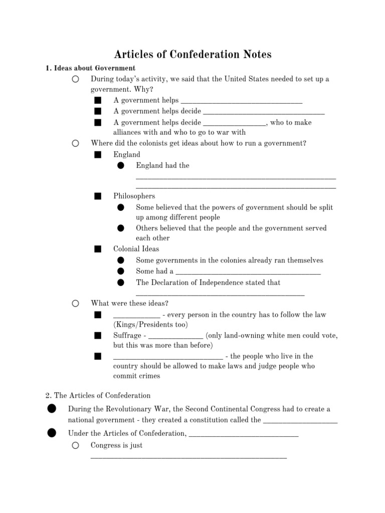 Articles of Confederation Overview | PDF | British Colonization Of The ...