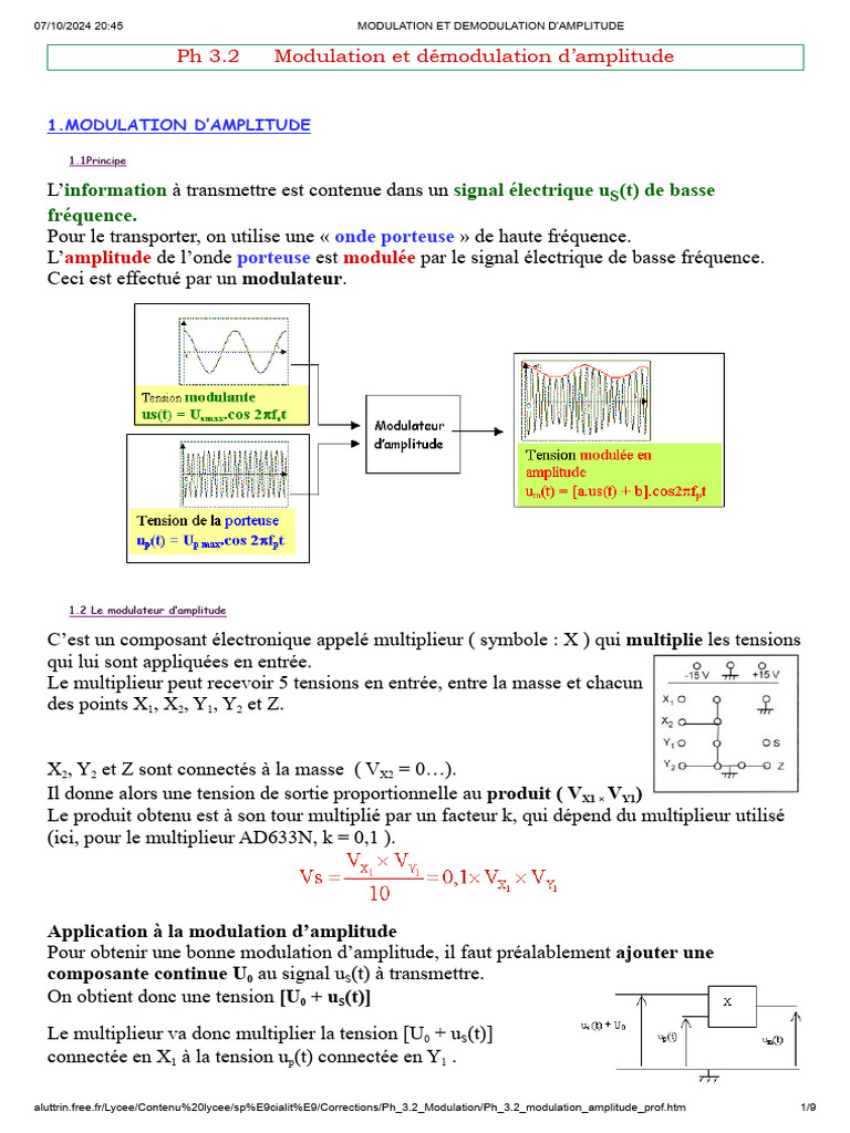 Modulation et démodulation d'amplitude | PDF | Diode | Radiocommunication