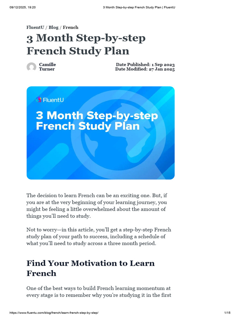 3-Month French Study Plan Guide | PDF | Verb | Grammatical Conjugation
