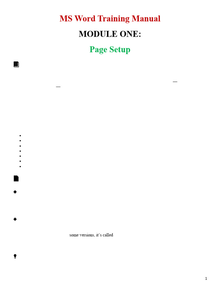 MS Word Page Setup and Formatting Guide | PDF | Microsoft Word | Page ...