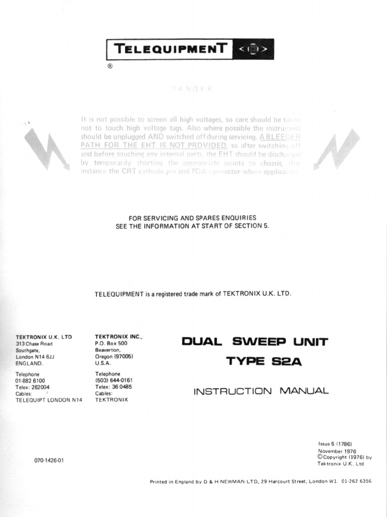 Telequipment D83 S-2A Sweep Moduel | PDF